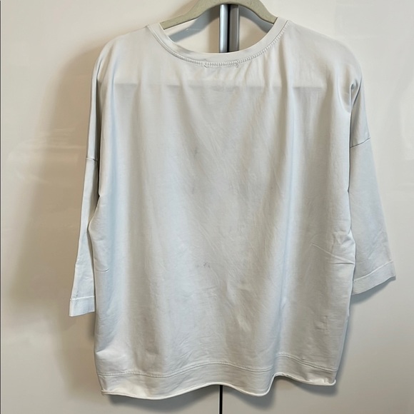 PISTACHE White Cotton Top with Black Faux Fur LOVE Design, Size S/M - Picture 8 of 10